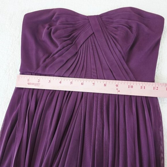 David's Bridal Plum Purple Strapless Gown Maxi Dress Size 0 Prom Wedding Formal - Picture 8 of 10